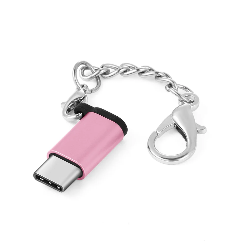 1 шт шнур для связки ключей Тип usb C адаптер OTG Micro USB Женский Для Тип C штепсельный преобразователь, адаптер USB-C для iPhone huawei Сяо Ми