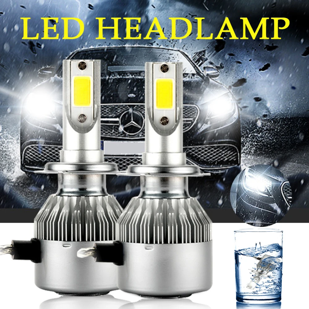 

2pcs C6 h4 LED Car Headlight Bulbs h7 led 36W COB H1 H3 H4 H7 H11 9005 9006 9012 Lights Fog Lamps Car Styling