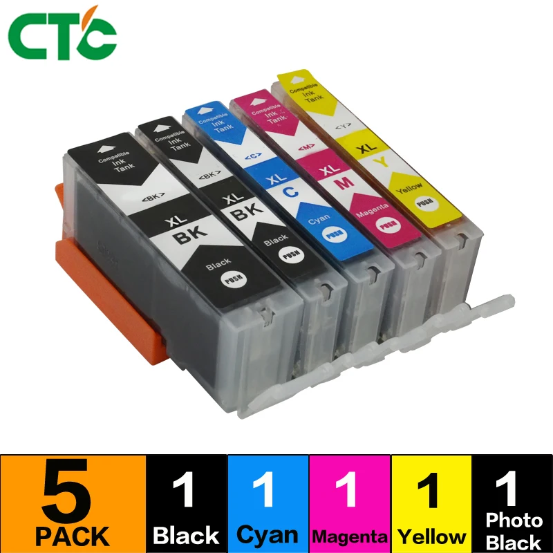 

5pcs ink cartridge PGI450 CLI451 Compitalbe for canon PIXMA MG5440/MG5540/MG5640/MG6340/MG6640/MG7140/MG7540/Ip7240/MX924