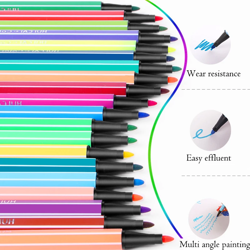 12 Цветов Симпатичные шестиугольная акварель ручки моющиеся акварель маркер для детей подарочные студенты граффити ручка
