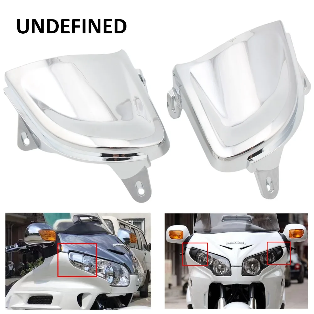UNDEFINED 2PCS Front Motorcycle Accessories ABS Plastic Chrome Headlight Cover Trims for Honda