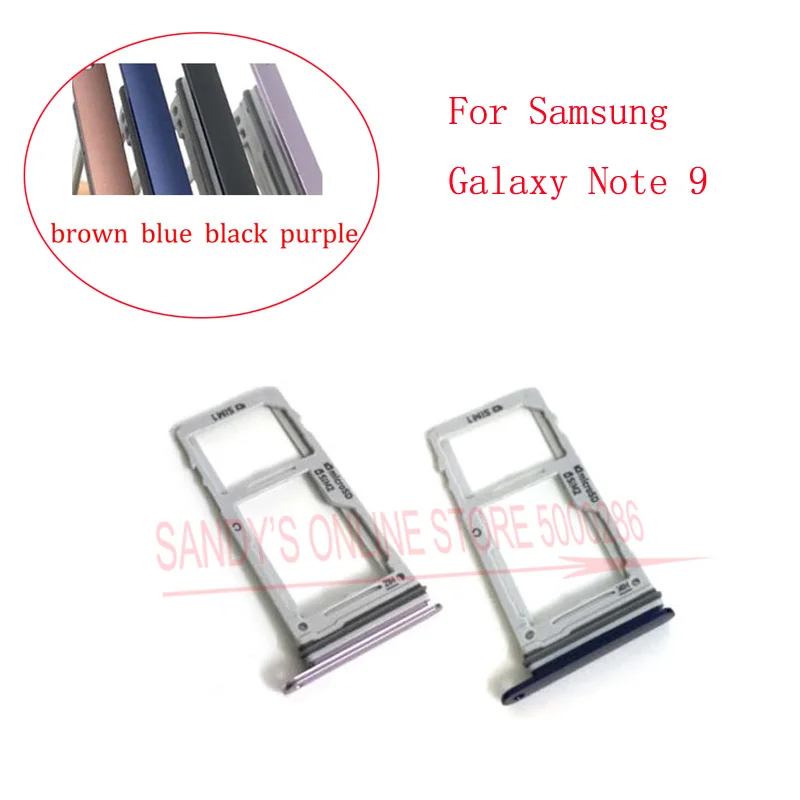 

1 Pcs/Lot New For Samsung Galaxy Note 9 2 Sim Dual Sim Card Tray Reader Holder 1 Sim Single Sim Tray Card Holder Slot Adapters