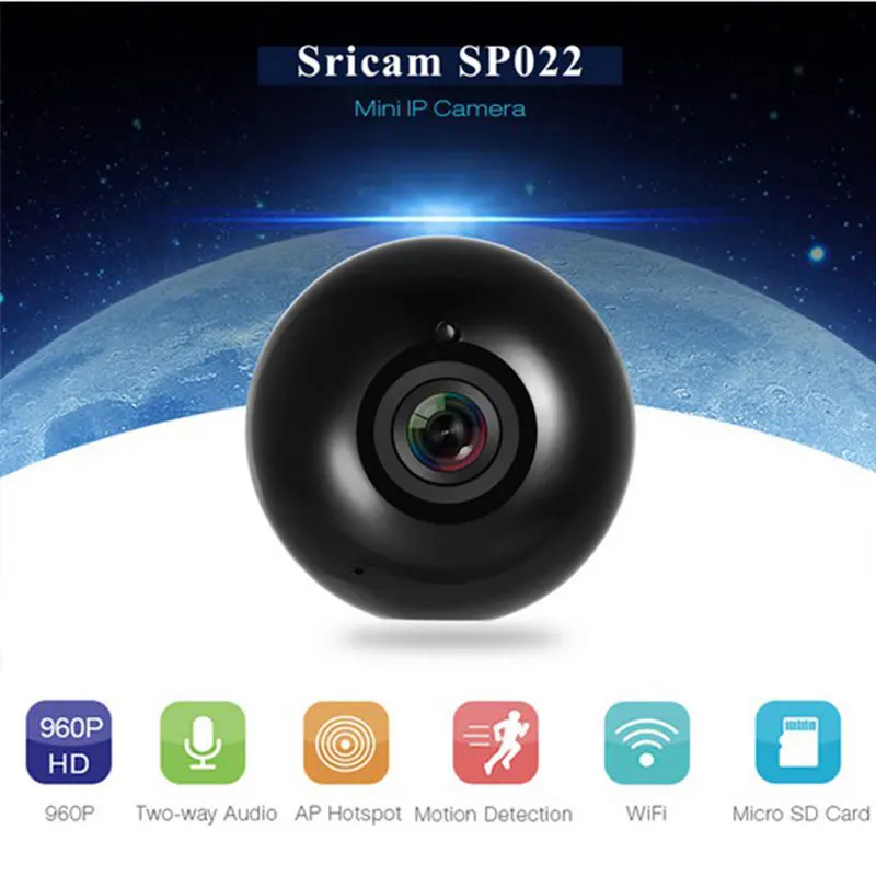 Sricam SP022 1 3 MP IP камера 360 ° рыбий глаз Крытая CCTV Wifi мини умный дом Удаленный просмотр