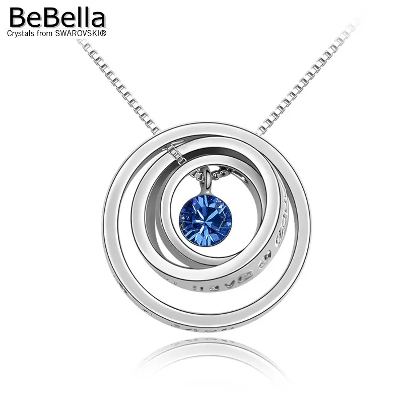 

BeBella 8 colors concentric circles pendant necklace Crystals from Swarovski Elements for women 2018 fashion jewelry gift