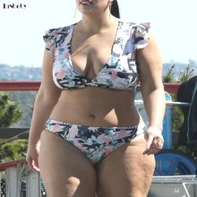 Бикини большого размера с эффектом пуш-ап, купальные костюмы, сексуальный купальник бикини с v-образным вырезом и ремешками, женский купальник с высокой талией, бикини для женщин, пляжная одежда