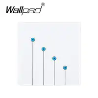 Wallpad 4 ギャング 2 ウェイ壁スイッチタッチ 110 ボルト〜 220 ボルト白色 Led 防水タッチライトスイッチ