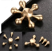 Brass Fidget Spinner Six Arm Rudder Spinner Hand Spinner DIY Disassemble Hand Toy Finger Rotate Toy Figet Rainbow Antistress