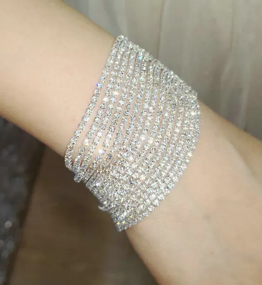 Серебряные бриллианты регулируемые Стразы эффектные модные сексуальные