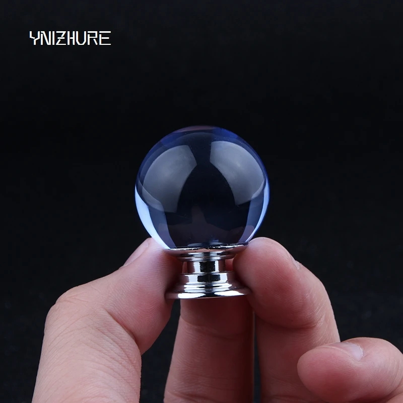 30mm Royal blue Smooth Crystal Kitchen Drawer Door Handle