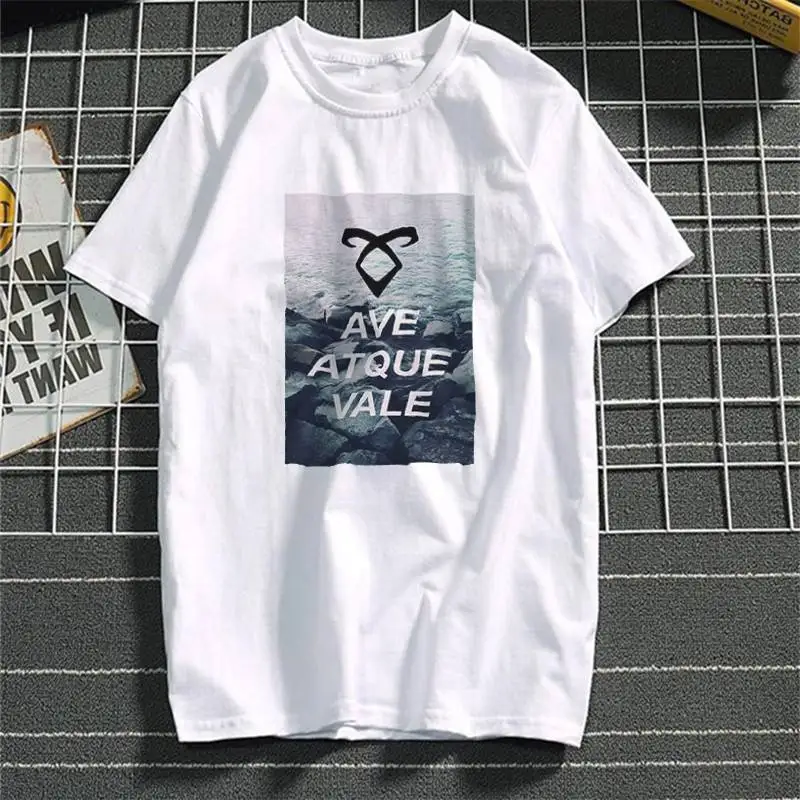 

BTFCL Shadowhunter TV Quotes Tshirt Women Cotton Harajuku Loose Short Sleeve T Shirt Plus Size Gothic Femme Korean Punk Tee