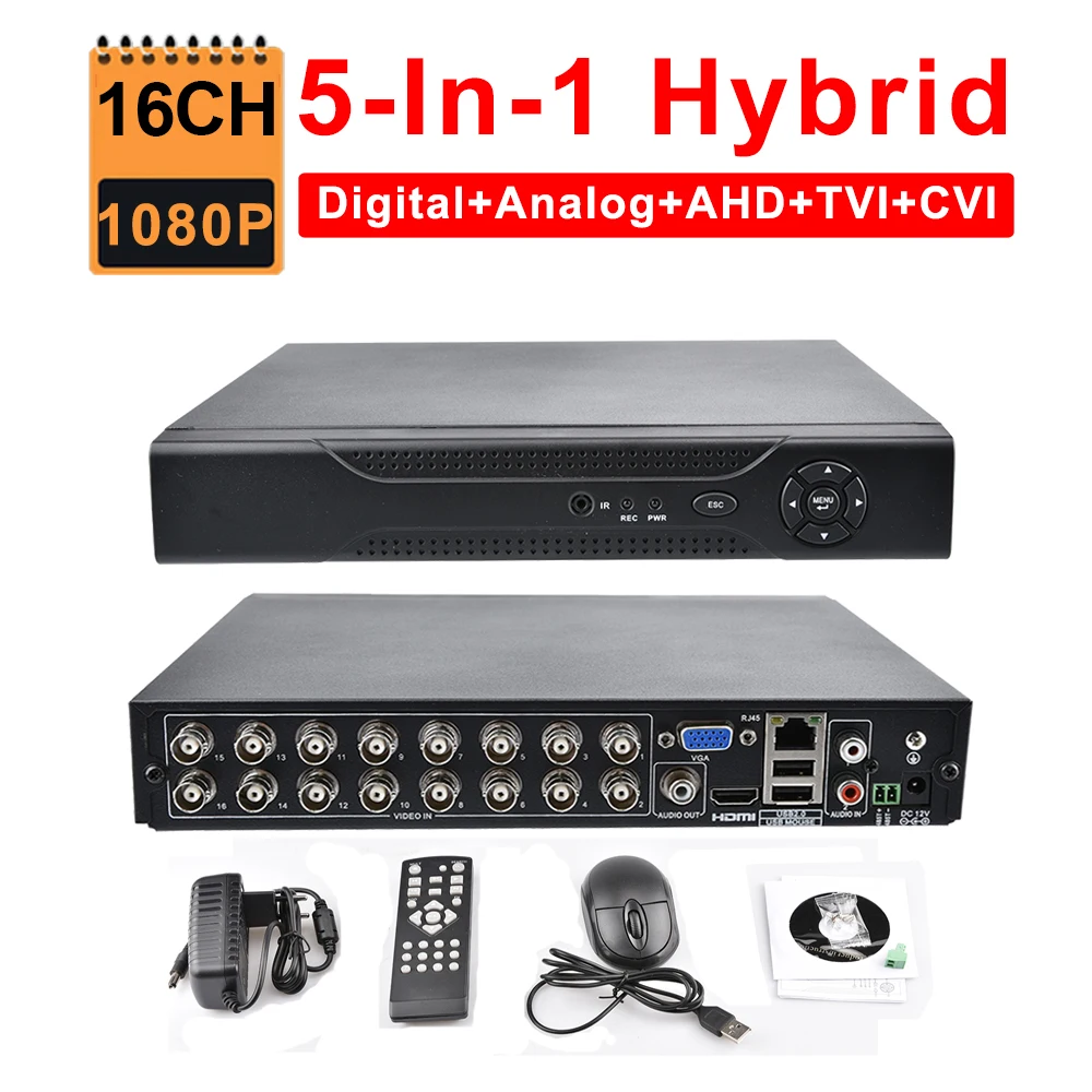 Камера видеонаблюдения 5-в-1 16 каналов DVR AHD 1080P 1080N HDMI Wi-Fi | Безопасность и защита