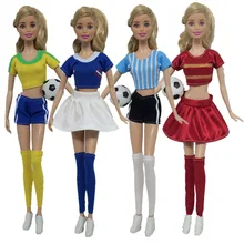 NK кукла ручной работы модная футбольная чашка женская футбольная одежда для игроков+ штаны+ носки аксессуары для куклы Барби горячая Распродажа JJ