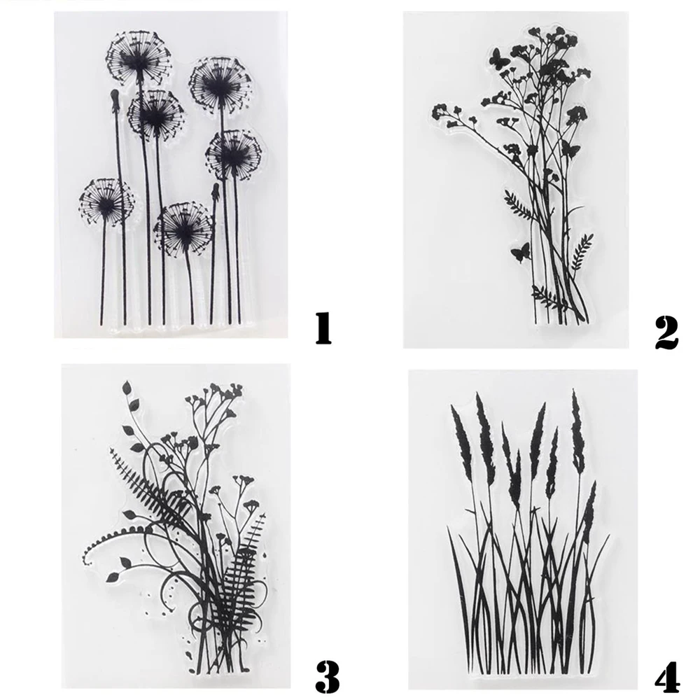 

1PC Fashion Various Flower&Grass Transparent Clear Rubber Stamp Sheet Cling Scrapbooking Decor Craft DIY Silicone Stamp
