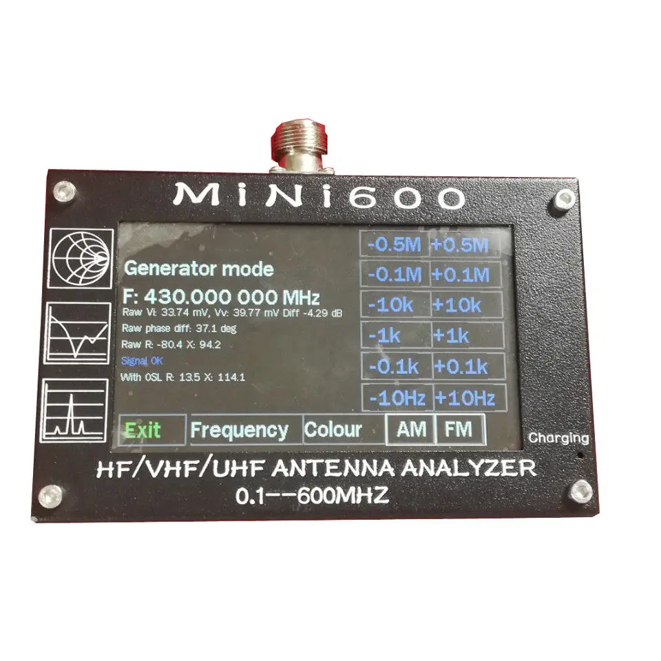 Новое поступление Mini600 5 V/1.5A HF VHF UHF антенный анализатор 0,1-600 MHz КСВ метр 1,0-1999 для