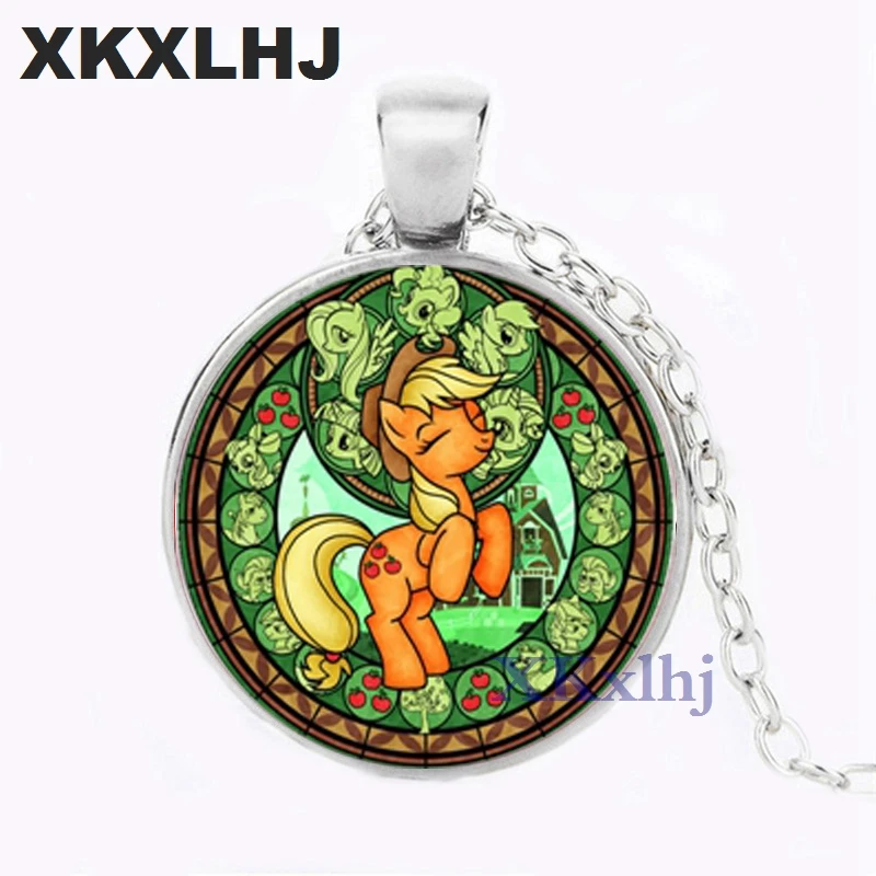 

XKXLHJ 2018 Fashion My Horse Necklace Magic Rainbow Horse Baby Girl Long Chain Necklace Birthday Gift Anime Jewelry