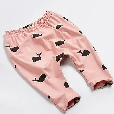 Симпатичные малышовые брюки-легинсы из-го хлопка для маленьких девочек и мальчиков с принтом(кит) 6 мес. 12 мес. 1-2 года - Цвет: Розовый