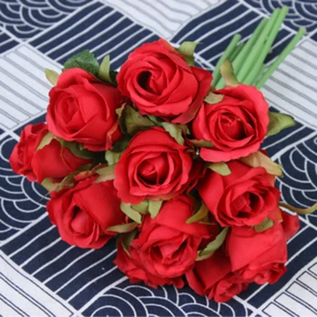 

1 Bouquet Artificial Rose Silk Flower Wedding Party Home Decor Vibrant Colors