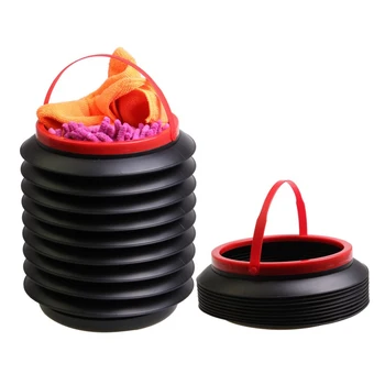 

4L Car Folding Collapsible Bucket Fishing Bucket Car Trash Can Mini Portable Plastic Container Storage Box