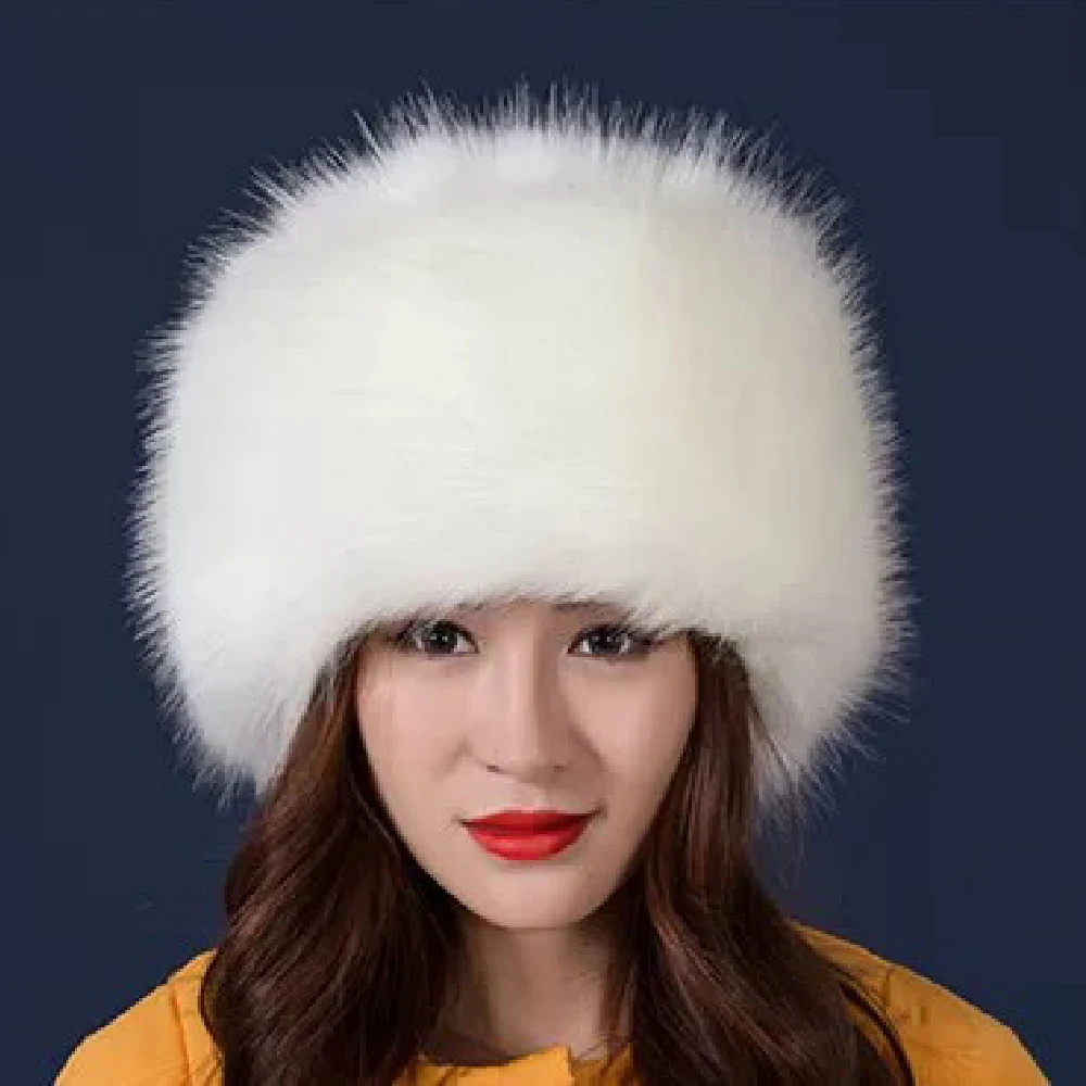 Wedding Hats for Women Winter Faux Fur White Black Bridal Party Lady Warm Hat