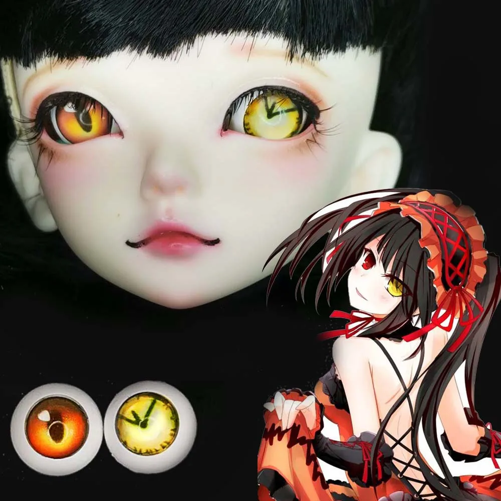 Дата битва Tokisaki Kurumi Bjd глаза часы 1/4 1/3 /6 1/8 BJd Кукла sd msd 8 мм 10 12 14 16 с принтом куклы