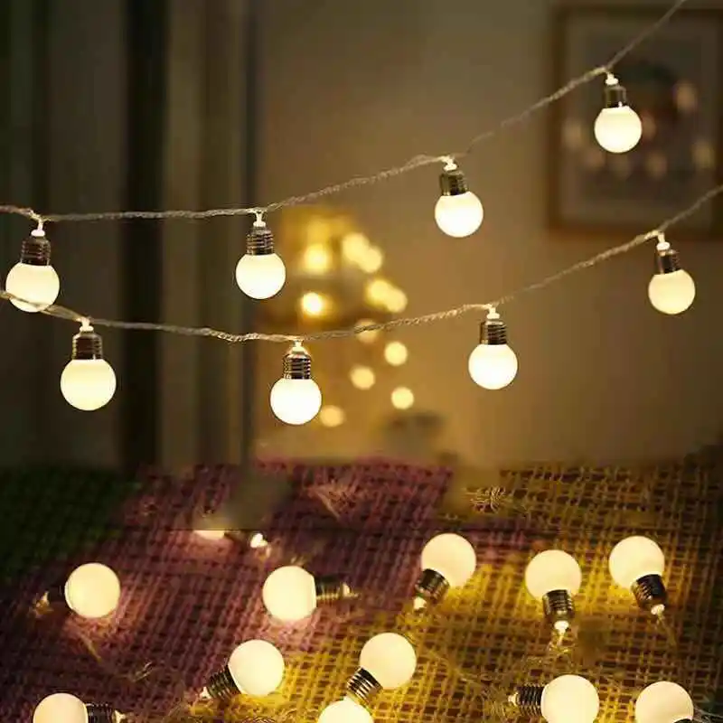 5 м 20 светодиодный s 5 см шары Фея светодиодный свет шнура лампы вечерние свадебные Рождество Сад Открытый Декор праздничный свет 220 В ЕС штекер