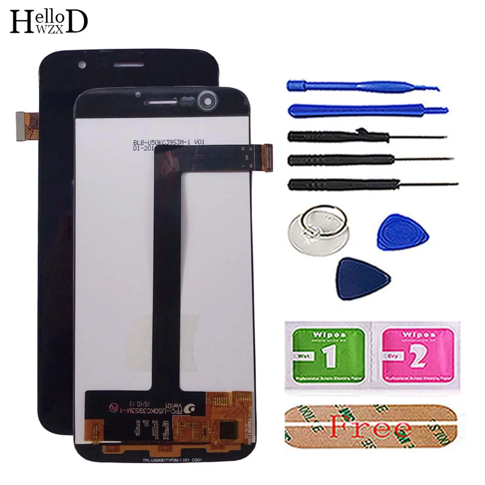 

5.0" Phone LCD Display For Vernee Thor LCD Display Touch Screen Digitizer Panel TouchScreen Front Glass Tools 3M Glue Wipes