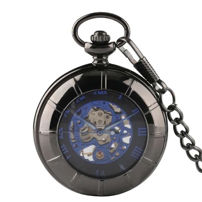 Часы Reloj De Bolsillo с римскими цифрами Циферблат Механические карманные часы