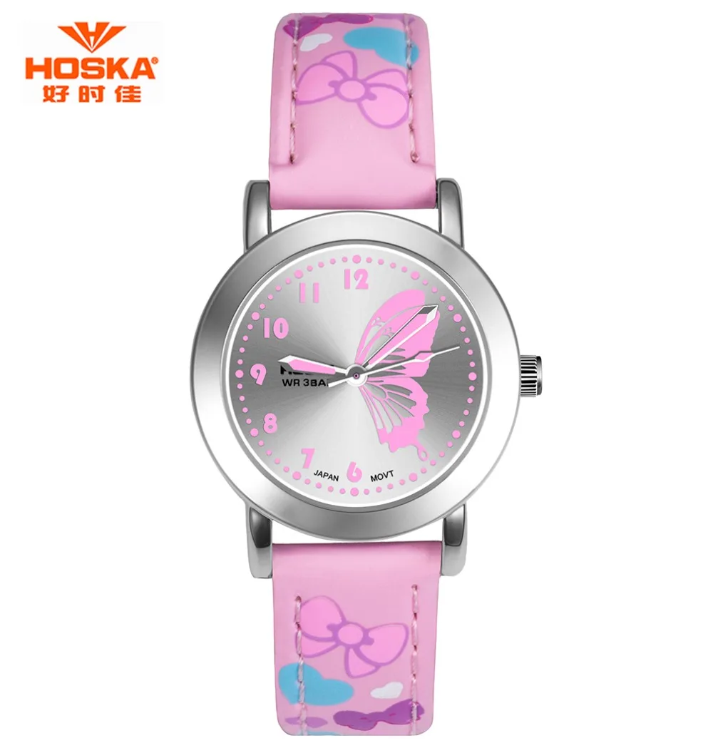 Prix pour HOSKA Marque Nouvelle Mode Montre Enfants Couleur Sangle Mignon Papillon Motif Casual Montre-Bracelet Conçu pour Fille EP Matériel Horloge Prix pour HOSKA Marque Nouvelle Mode Montre Enfants Couleur Sangle Mignon Papillon Motif Casual Montre-Bracelet Conçu pour Fille EP Matériel Horloge
