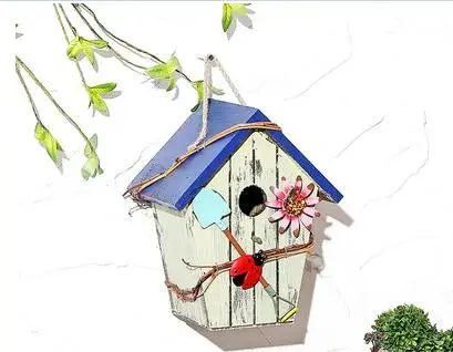 American country rural solid wood bird houses.. Decoration pendant