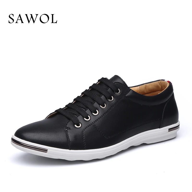 

Sawol Men Casual Shoes Brand Men Shoes Men Flats Slip On Men Sneakers Genuine Split Leather Plus Big Size Spring Autumn