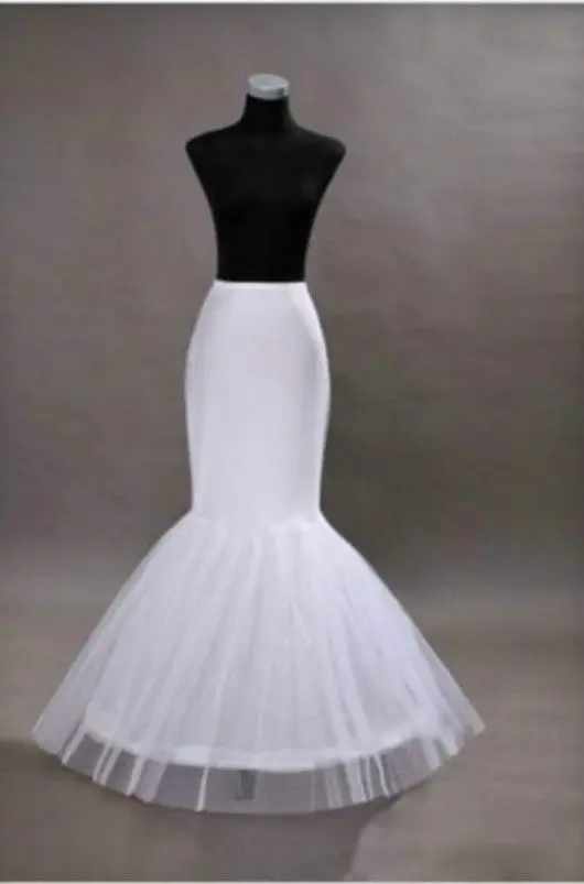 

White Hoopless Fishtail Mermaid Skirt Wedding Dress Crinoline Petticoat Slips 2018