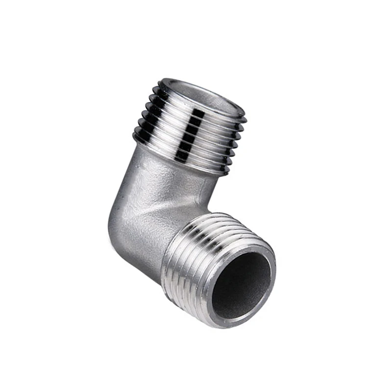 

1/2" BSP Male Thread 304 Stainless Steel 90 Degree Elbow Threaded Pipe Fitting Connector For Water Oil Air