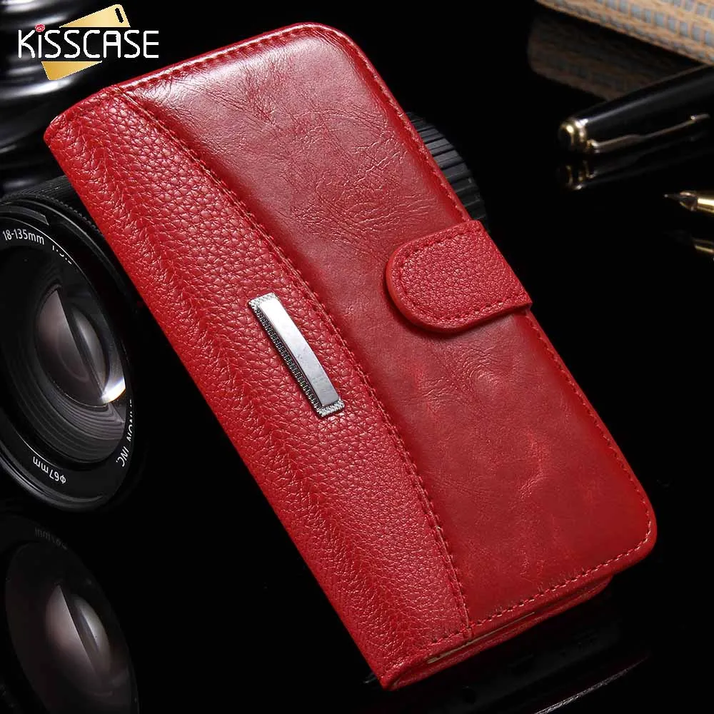 KISSCASE الأعمال الجلود حقيبة لهاتف أي فون 6 7 8 5 S حالة مثيت مغناطيسي الوجه الهاتف غطاء حقيبة ل فون 7 6 6 S 8 X XS زائد حالة