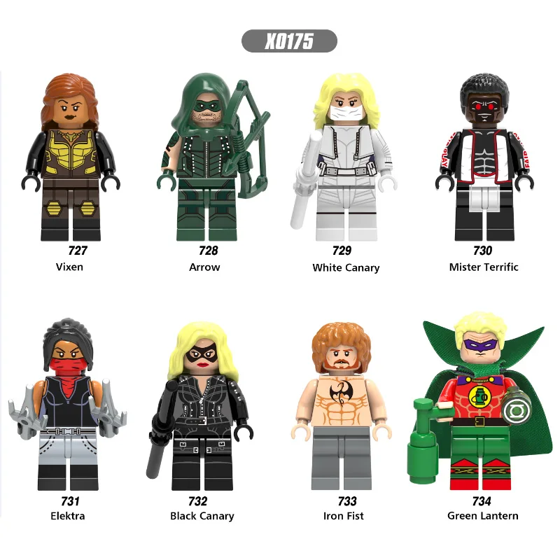 

Single Sale Building Blocks Super Heroes Arrow White Black Canary Mister Terrific Green Lantern Figures Children Gift Toys