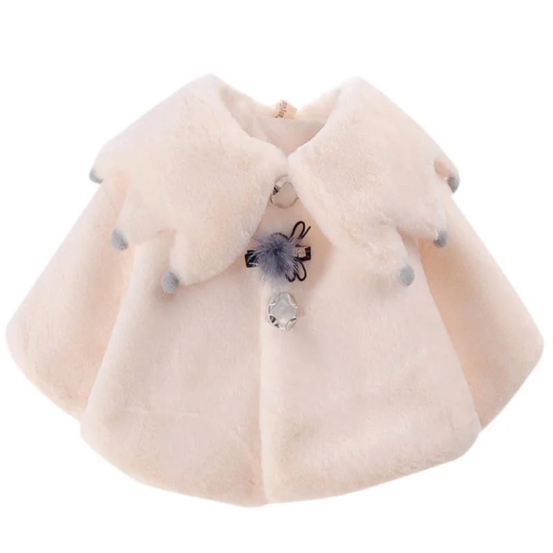 Милые осенние детские Обувь для девочек принцесса праздничное теплое Зимняя одежда для малышек детская накидка верхняя одежда 3 цвета J3 - Цвет: as show