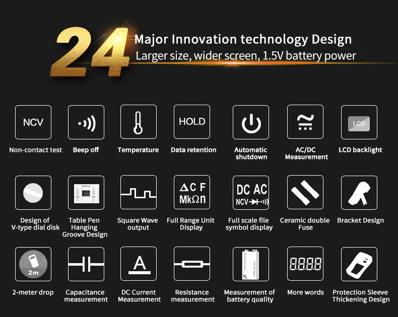 UNI-T UT33A+ UT33B+ UT33C+ UT33D+ цифровой мультиметр AC DC Ток Сопротивление+ 2mF емкость NCV тестер с ЖК-подсветкой