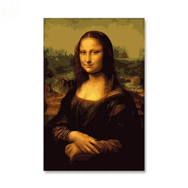 

painting by numbers art paint by number Da Vinci Mona Lisa beauty Digital Diy oil wall decor on canvas oil paint coloring by