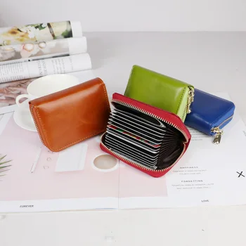 

2019 New unisex multi-card position genuine leather RIFD anti-magnetic cards credit card holder organ card package