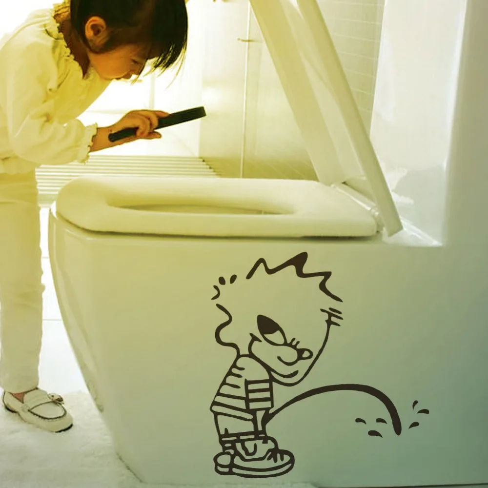 Kamar Mandi Tanda 3D Wall Sticker Lucu Lucu Anak Nakal Toliet