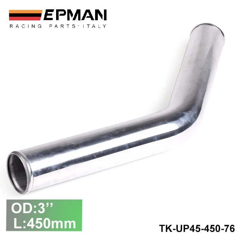 

2pcs/unit 76mm 3" 45 Degree L:450 mm Aluminum Turbo Intercooler Pipe Straight Tube Tubing For BMW 525i EP-UP45-450-76