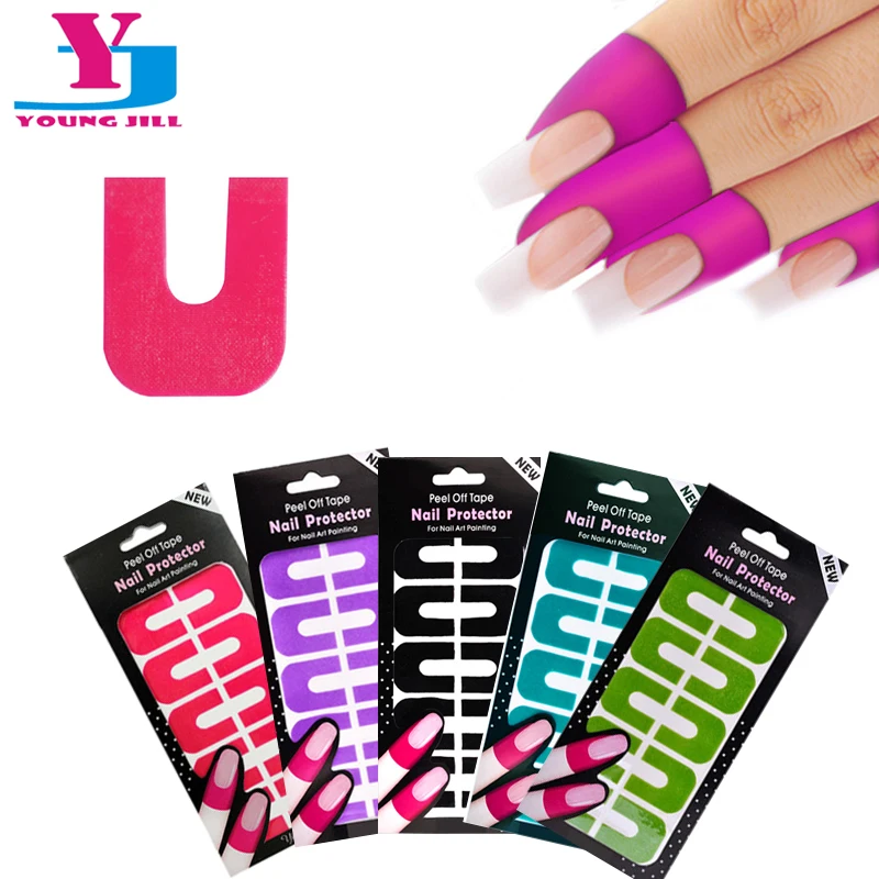 Whole L Off Cuticle Protector From China Hot New 10pcs 1sheet Manicure Disposable Nail Art L Off Tapes Cuticle Guard Sticker