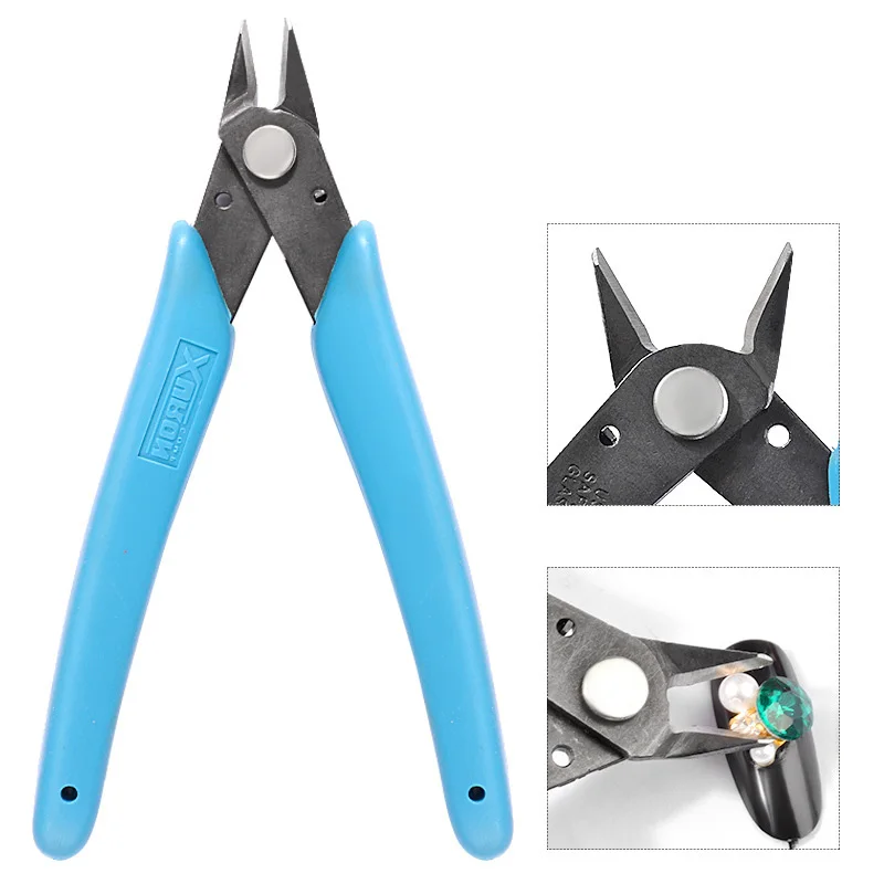 

1pc Mini Diagonal Side Pliers Steel Cutting Nippers Clamp For Mnaicure Nail Art Rhinestone Jewelry Making Repair DIY Hand Tool