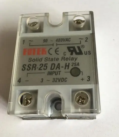 

90-480VAC to 3-32VDC 25A SSR-25DA-H Solid State Relay Module with Plastic Cover