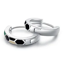 SA SILVERAGE 925 серебряные серьги в виде змей 925 серебро зеленый/белый/черный три цвета квадратные серьги-кольца для женщин