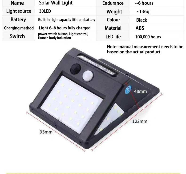 Настенный светильник на солнечной батарее, портативный светодиодный светильник с датчиком, автоматически водонепроницаемый тент, светильник-вспышка для ночного сада, дорожный светильник, наружная лампа-фонарь