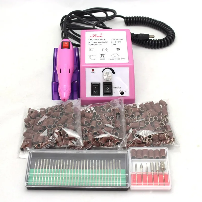 

Electric Nail Art Drill Machine Pedicure Manicure Tools 30x Nail Drill Bits 80" 120" 180" Sanding Bands