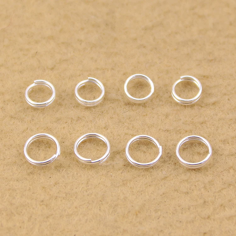 

8mm silver plated Double loops split rings jump ring Loops links spacer clasps lariat necklace connectors earrings beads craft