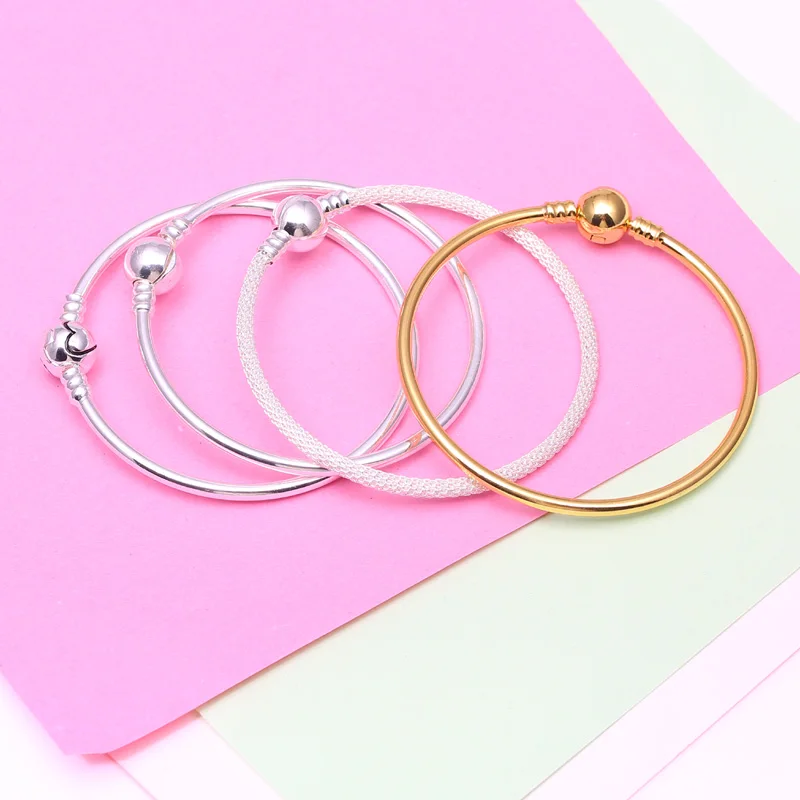 Boosbiy 4 стиля 17-21 см цвет серебра талисман браслет подходит для DIY змеиная цепочка брендовые браслеты и браслеты для женщин Свадебные украшения