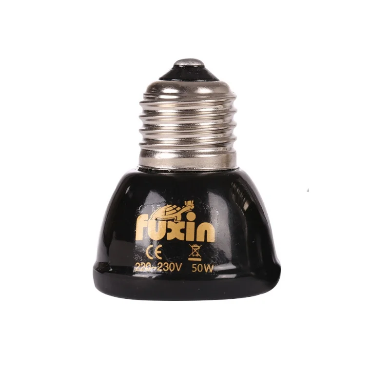 Image Mini Pet Heating Light Bulb E27Base 25W 50W 75W 100W Infrared Ceramic Emitter Heat Lamp Bulb Black For Reptile Pet 110V 220V