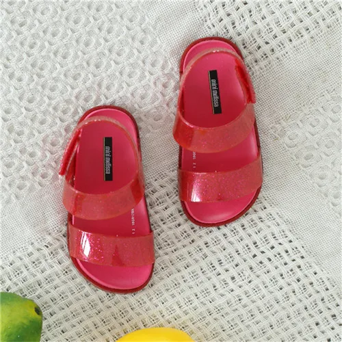 Мини Мелисса детские сандалии для девочек принцесса обувь Дети плоские сандалии для маленьких девочек обувь в римском стиле Красивая Летние босоножки Стиль - Цвет: Розовый